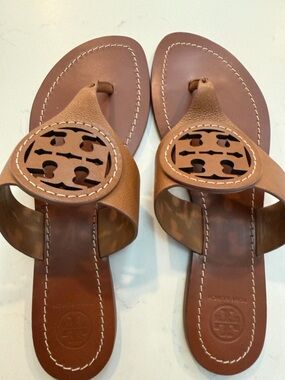 Tory Burch Brown Miller Thong Sandals